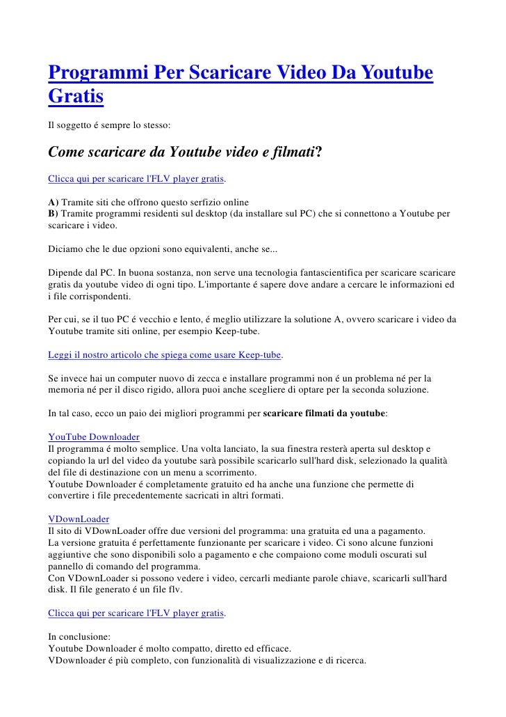 SCARICARE LETTORE FLV GRATIS